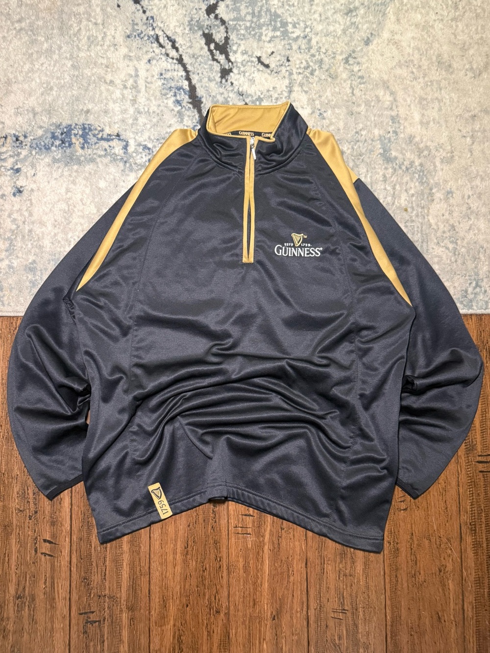 Guinness 1759 Quarter-Zip Performance Pullover Black/Gold – Men’s Large